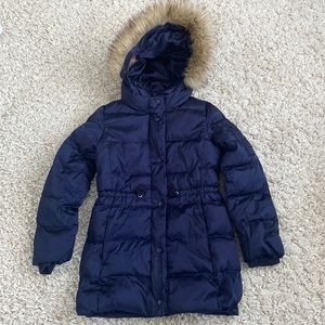 Gap girl’s navy blue down filled winter parka, size large